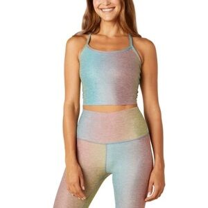 Beyond Yoga Spacedye Racerbank Cropped Tank in Nebula Rainbow Size M